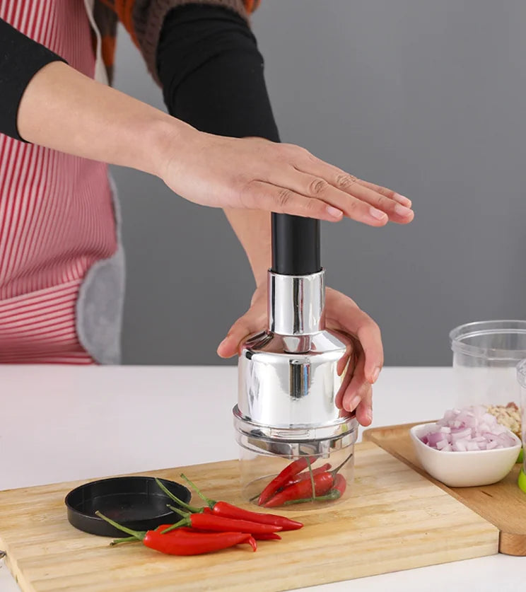 Hand Press Veggie Cutter → QuickChop™ Kitchen Saver