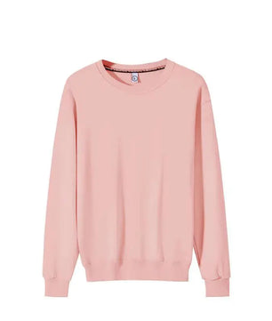 Couple's Fashionable Solid Color Round Neck Sweater