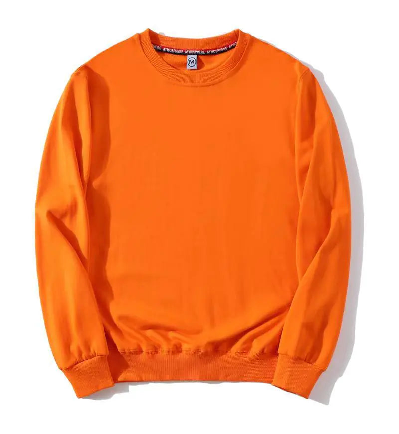 Couple's Fashionable Solid Color Round Neck Sweater