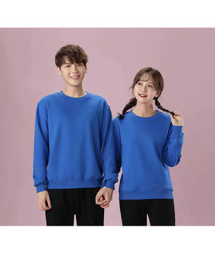 Couple's Fashionable Solid Color Round Neck Sweater