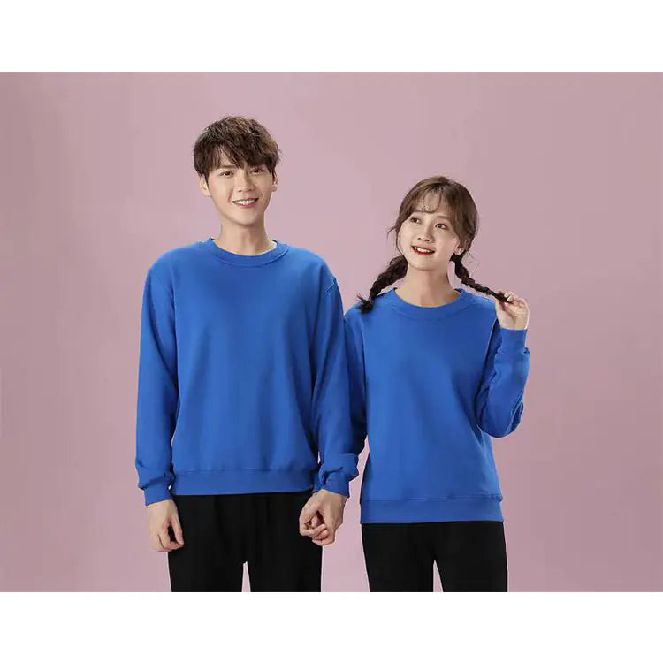 Couple's Fashionable Solid Color Round Neck Sweater