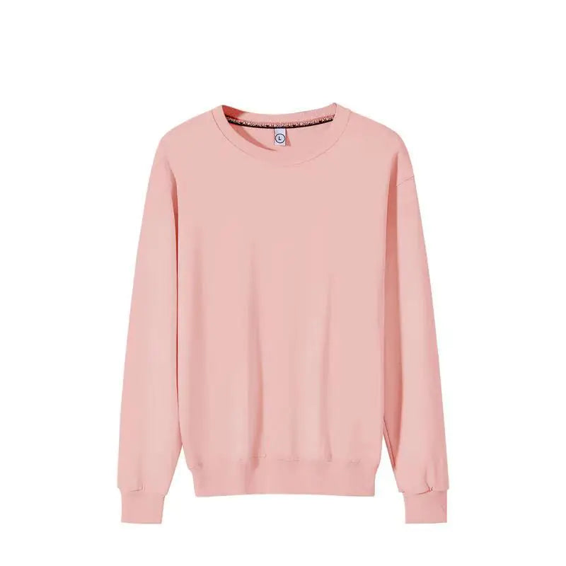 Couple's Fashionable Solid Color Round Neck Sweater