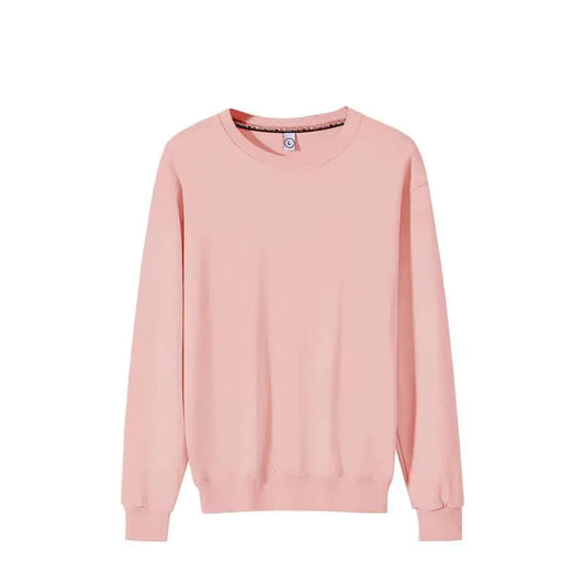 Couple's Fashionable Solid Color Round Neck Sweater