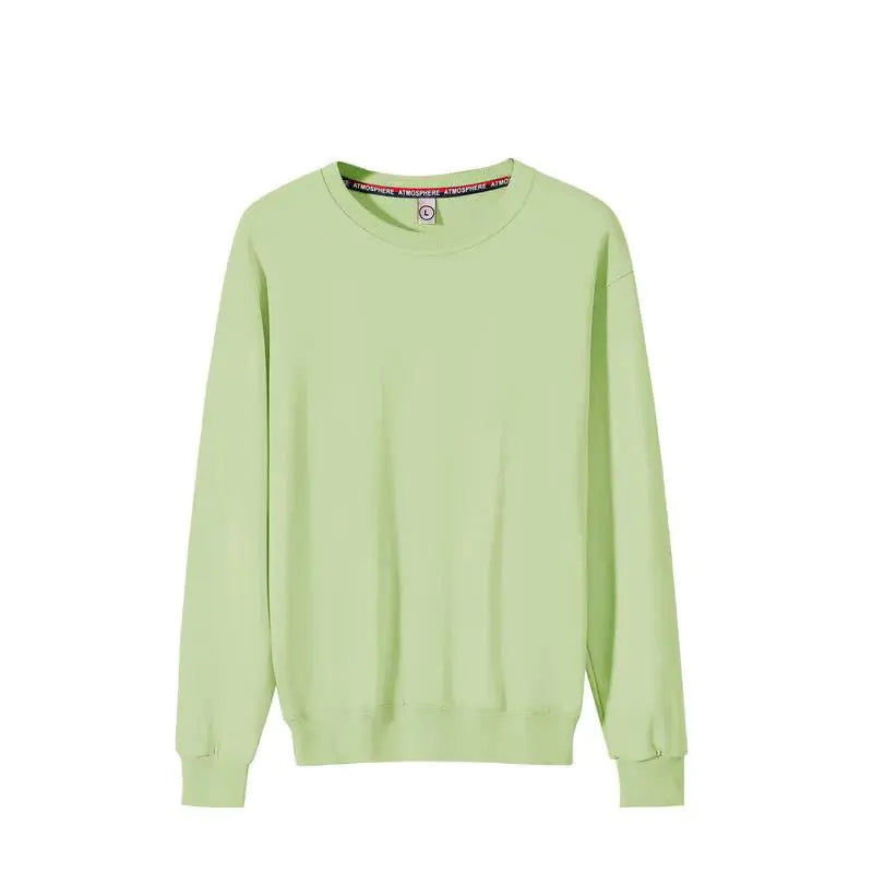 Couple's Fashionable Solid Color Round Neck Sweater